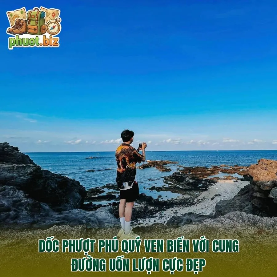 Dốc phượt Phú Quý ven biển với cung đường uốn lượn cực đẹp