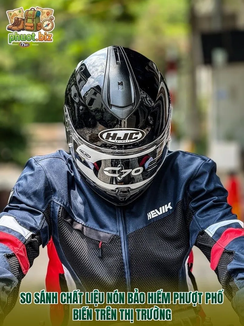 So sánh chất liệu nón bảo hiểm phượt phổ biến trên thị trường